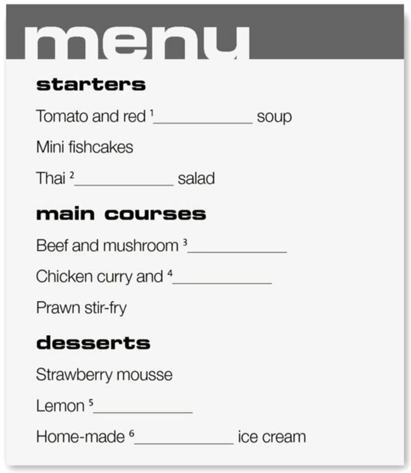 English Speaking Exercises for A1 - In a restaurant - English
